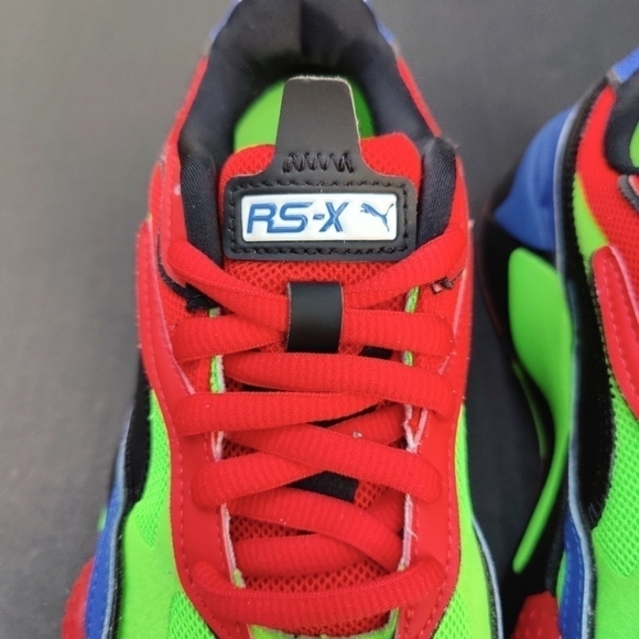 Puma Boys RS X3 Size 7C Tailored Green Red Blue Running Youth Sneakers Size 5.5C - Picture 4 of 8